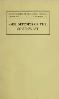Ore Deposits of the Southwest