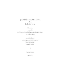 Quantifiable Service Differentiation for Packet Networks
