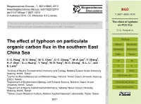 The Effect of Typhoon on POC Flux