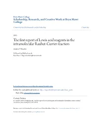 The First Report of Lewis Acid Reagents in the Intramolecular Rauhut-Currier Reaction Andrew T