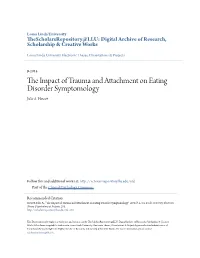 The Impact of Trauma and Attachment on Eating Disorder Symptomology