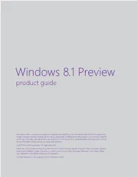 Windows 8.1 Preview Product Guide