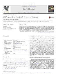 Zfp57 Mutant ES Cell Lines Directly Derived from Blastocysts