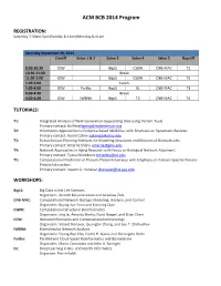 ACM BCB 2014 Program