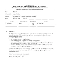 Bill Analysis and Fiscal Impact Statement