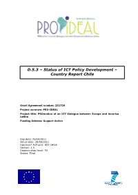 D.5.3 – Status of ICT Policy Development – Country Report Chile