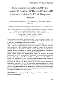 Extra Length Manifestations of Viral Hepatitis C: Analysis of Detected Features of Associated Arthritis and Their Diagnostic Aspects