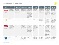 Grocery Pickup Cheat Sheet