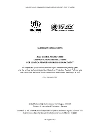 Summary Conclusions 2021 Global Roundtable On