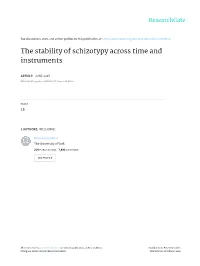 The Stability of Schizotypy Across Time and Instruments