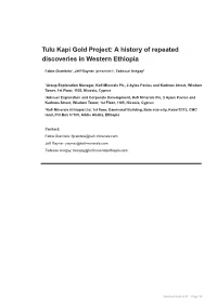 Tulu Kapi Gold Project: a History of Repeated Discoveries in Western Ethiopia