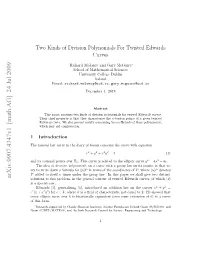 Two Kinds of Division Polynomials for Twisted Edwards Curves
