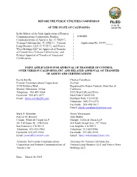 Before the Public Utilities Commission of the State Of