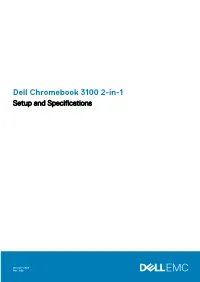 Dell Chromebook 3100 2-In-1 Setup and Specifications