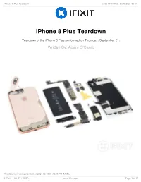 Iphone 8 Plus Teardown Guide ID: 97482 - Draft: 2021-05-17