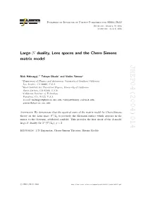 Large-N Duality, Lens Spaces and the Chern-Simons Matrix Model