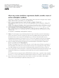 Observing System Simulation Experiments Double Scientific Return of Surface-Atmosphere Synthesis
