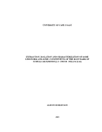 University of Cape Coast Extraction, Isolation And