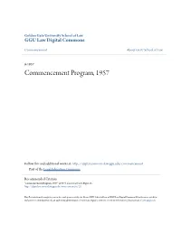 Commencement Program, 1957