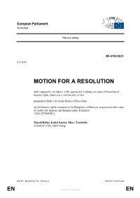 En En Motion for a Resolution