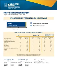 First Destination Report Information Technology (It