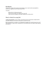 Introduction What Is a Batch Processing File?