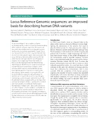 Locus Reference Genomic Sequences: an Improved Basis for Describing Human DNA Variants