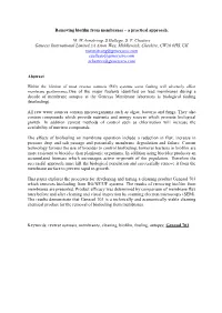 Removing Biofilm from Membranes – a Practical Approach