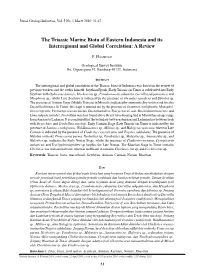 The Triassic Marine Biota of Eastern Indonesia and Its Interregional and Global Correlation: a Review