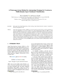 A Weak-Supervision Method for Automating Training Set Creation in Multi-Domain Aspect Sentiment Classiﬁcation