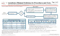 Anxiolysis (Minimal Sedation) for Procedures and Tests