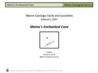 Geologic Site of the Month: Maine's Enchanted Cave