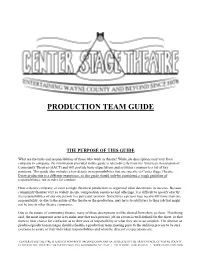 Production Team Guide