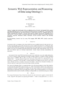 Semantic Web Representation and Reasoning of Data Using Ontology's