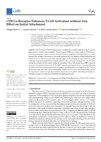 CD8 Co-Receptor Enhances T-Cell Activation Without Any Effect on Initial Attachment
