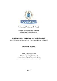 Contribution Towards Intelligent Service Management in Wearable and Ubiquitous Devices