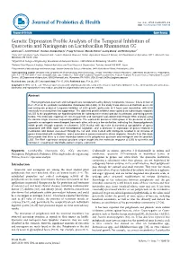 Genetic Expression Profile Analysis of the Temporal Inhibition of Quercetin and Naringenin on Lactobacillus Rhamnosus GG
