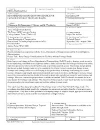 Recommended Ramp Design Procedures for Facilities Without Frontage Roads