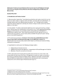 Statement of Common Ground Between Kent County Council and Maidstone Borough Council Concerning (The Parties) Minerals and Waste