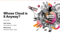 Whose Cloud Is It Anyway? PLA1256