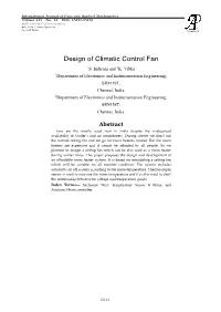 Design of Climatic Control Fan 1S
