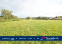 Development Land at Ploughfields, Preston on Wye, Herefordshire HR2 9LL Situation: for Attenuation Pool and Pipeline to an Existing Water Course