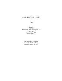 Eeo Public File Report for Wptz Wnne