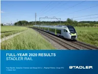 Full-Year 2020 Results Stadler Rail