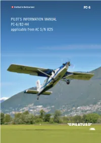 PC-6/B2-H4 Airplane Flight Manual Doc. No. 1820 at Revision 8