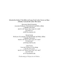 Schooled by Strikes? the Effects of Large-Scale Labor Unrest on Mass Attitudes Towards the Labor Movement