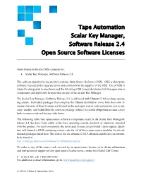 Tape Automation Scalar Key Manager, Software Release 2.4 Open Source Software Licenses
