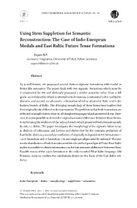 Using Stem Suppletion for Semantic Reconstruction: the Case of Indo-European Modals and East Baltic Future Tense Formations