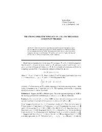 AND the DOUBLE COMMUTANT THEOREM Recall