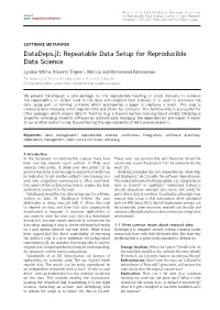Datadeps.Jl: Repeatable Data Setup Journal of for Reproducible Data Science